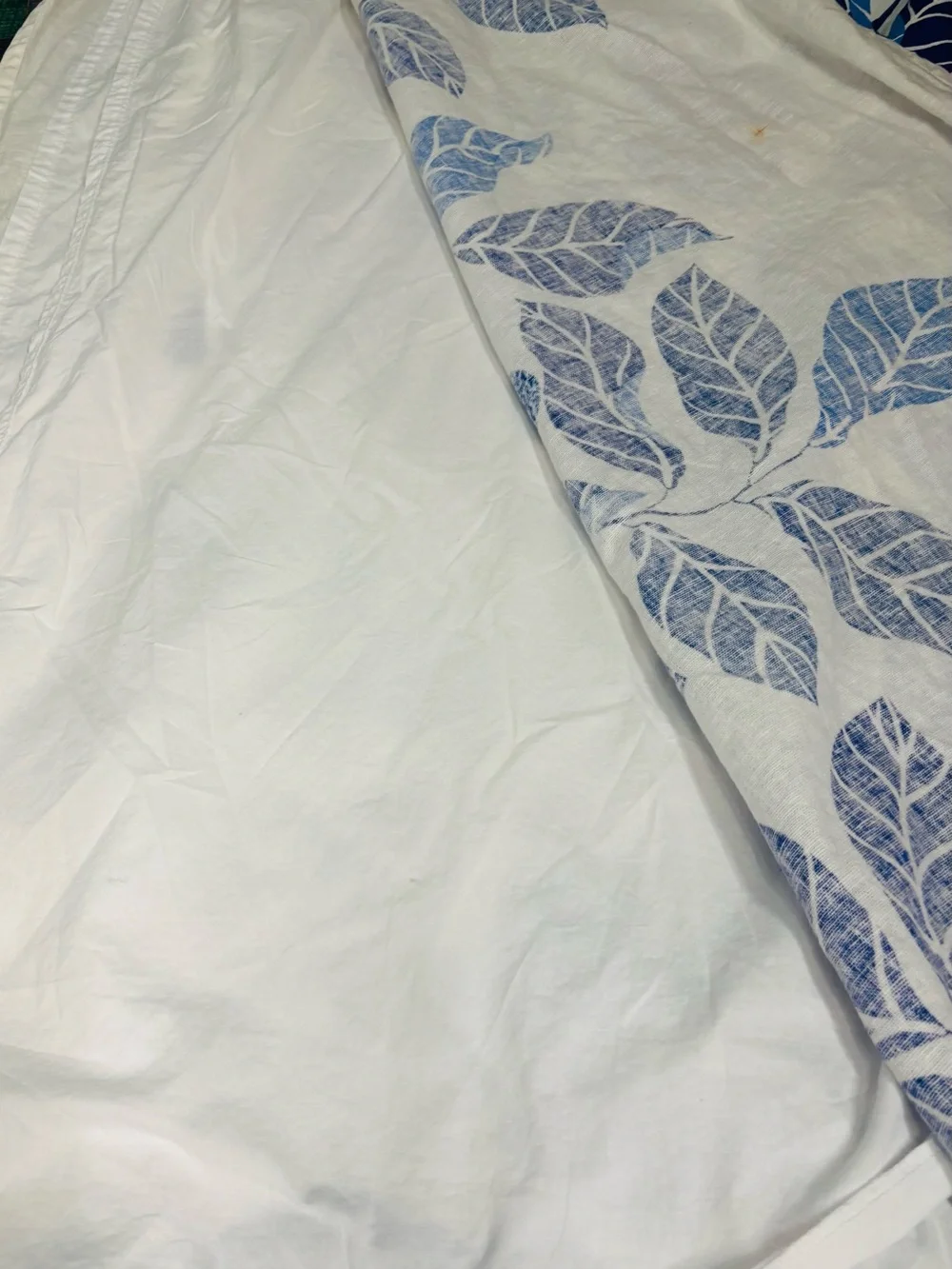IKEA Blad Stockholm Blue & White Leaf Print Curtains(2)